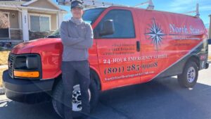 North Star Heating and Air Conditioning service technician finished with a new HVAC installation