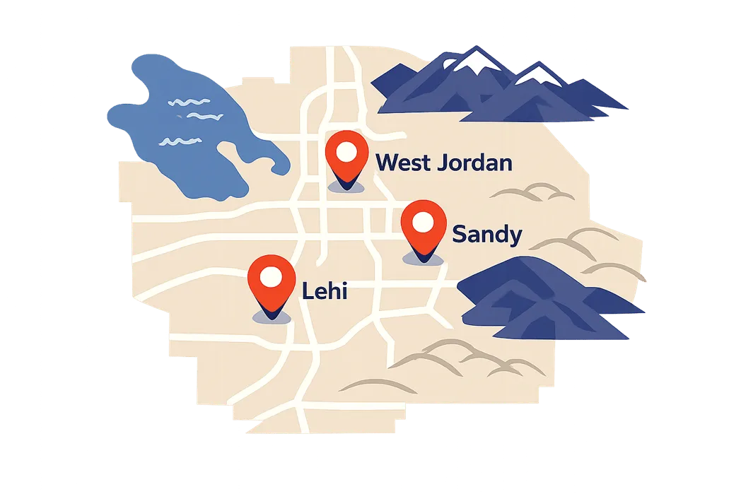 Map of Utah service areas