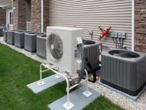 new ac installation and outdoor heating unit